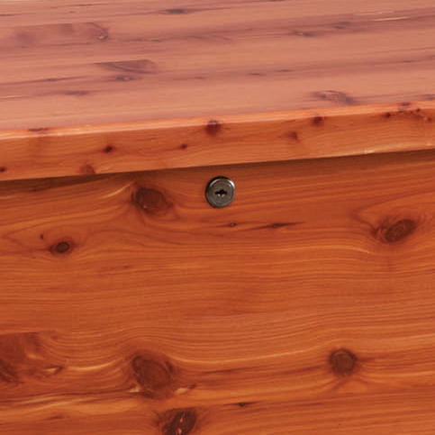 lock shown on a basic cedar chest