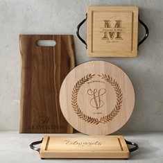 monogramed cuttingboards as an expensive wedding gift brings lasting meaning