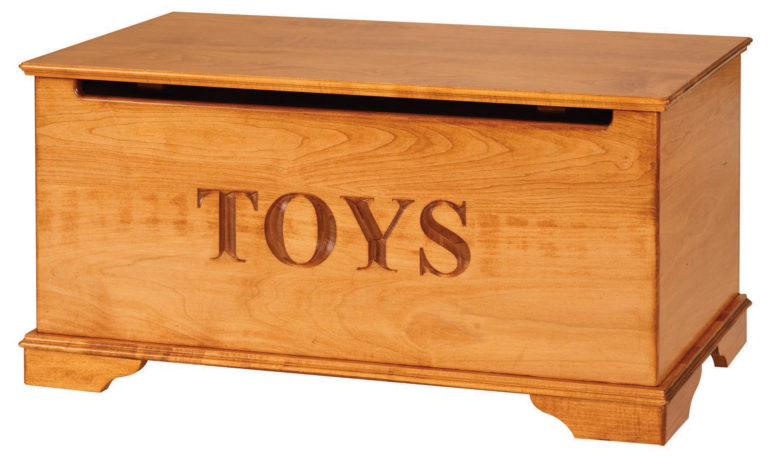 stained maple kids toy box